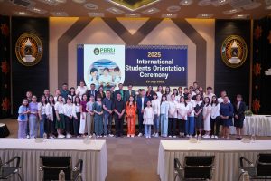 คณะพยาบาลศาสตร์และวิทยาการสุขภาพ ร่วมพิธีปฐมนิเทศนักศึกษาใหม่ระดับบัณฑิตศึกษา ศูนย์การศึกษานานาชาติ ประจำภาคเรียนที่ 1/2568